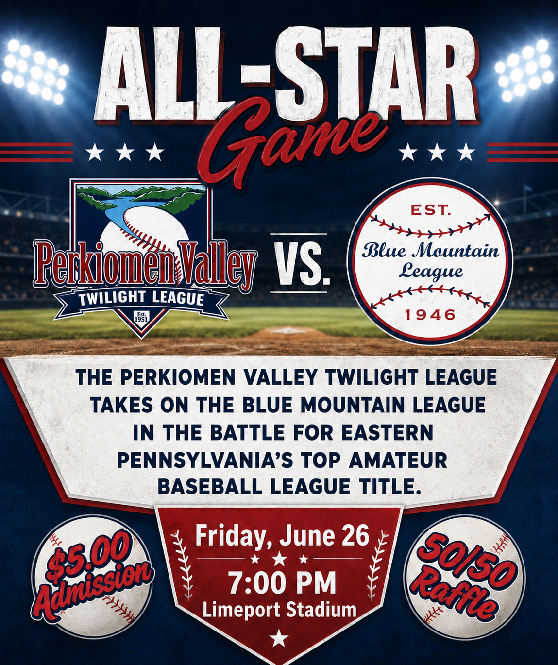 Today: Perky League takes on Blue Mountain Baseball League